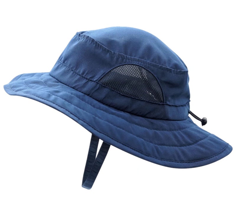 Connectyle Kids UPF 50+ Bucket Sun Hat UV Sun Protection Hats Wide Brim Summer Beach Hat Navy - Image 1